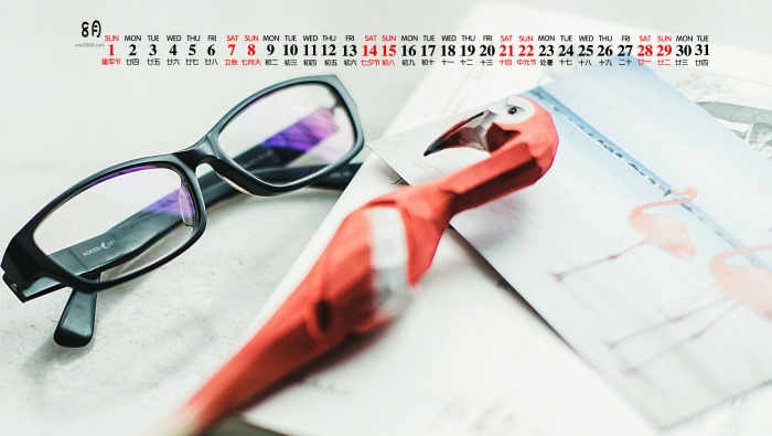 2021年8月小清新静物桌面日历壁纸