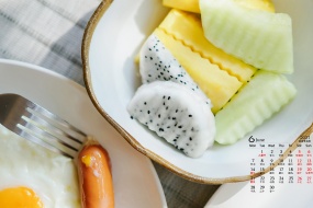 2021年6月美食风景清新护眼桌面日历壁纸