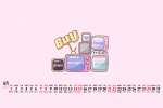 August 2021 pink cartoon desktop calendar wallpaper