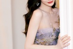 sexy photo of angelababy blue tulle dress