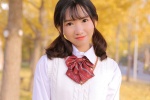 初秋户外美女学生妹唯美图片摄影