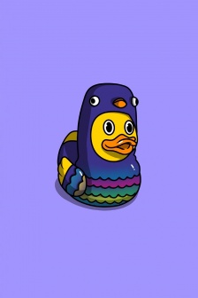 Funny little yellow duck mobile wallpaper