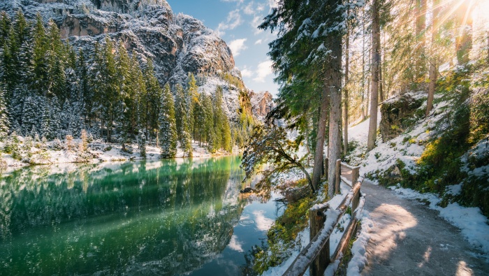 Lake Brayes, Italy landscape pictures desktop wallpaper