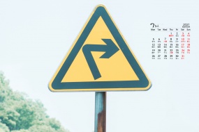 July 2021 road street scene small fresh desktop calendar wallpaper