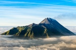 Distant volcano landscape photography wallpaper