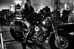 Liu Yifei leather motorcycle fashion texture photo