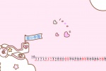 2011年11月少女粉可爱风格桌面日历壁纸