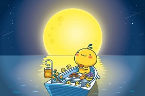 Mousse Mousse Akita Jun Oil Exploded Jiding Mid-Autumn Festival Wallpaper