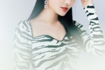 Xu Dongdong's zebra striped top glamorous and sexy photo