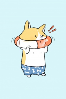 卡通秋田犬可愛手機壁紙