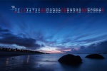 July 2021 blue theme landscape desktop calendar wallpaper