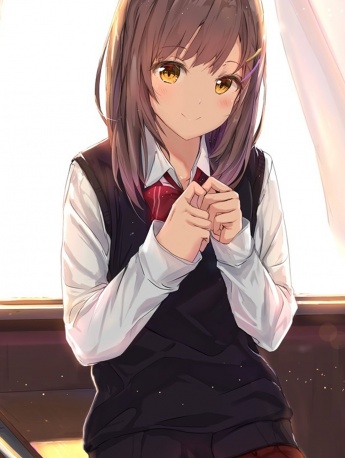 動漫少女製服寫真手機壁紙