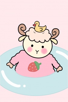 少女係軟妹可愛小羊手機壁紙