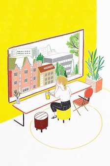 Small fresh scenery hand-painted mobile wallpaper