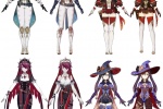 Comparison chart of Genshin Impact characters and cloths