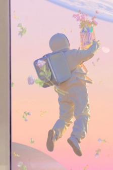 猛男粉太空人手機壁紙