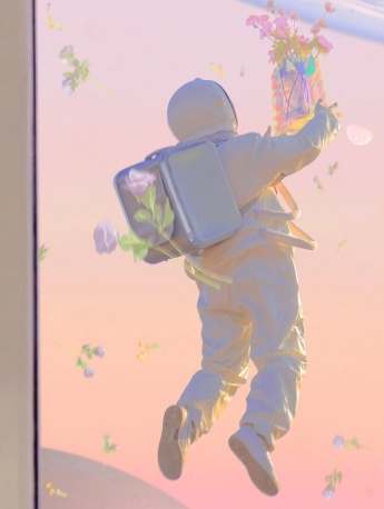 猛男粉太空人手机壁纸