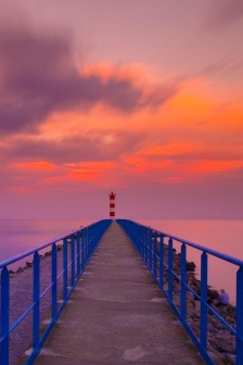 Sunset pier beautiful scenery mobile wallpaper