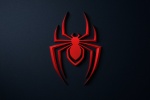 Spiderman blue simple style logo wallpaper