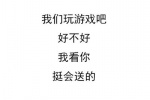 我们玩游戏吧，好不好，我看你挺会送的