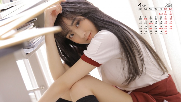 April 2022 sexy beauty photo calendar wallpaper