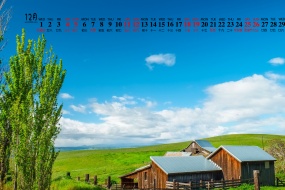 December 2021 blue sky and white clouds eye protection calendar wallpaper