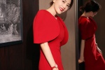 Gao Yuanyuan's charming and sexy photo in red skirt