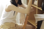Sexy photos of energetic and long-legged beauties seducing themselves at home