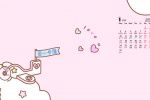 January 2022 girly cute cartoon calendar wallpaper