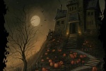 Halloween castle pictures HD mobile wallpaper