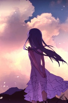 Anime beauty back mobile wallpaper