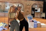 ROSÉ blonde double ponytail playful selfie