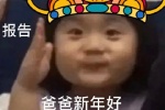 小女孩报告新年好表情包