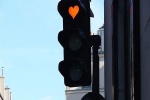 Romantic traffic lights are a beautiful love background picture