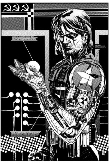 Winter Soldier Bucky black and white version pictures exposed
