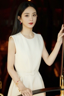 Zhao Liying elegant and sexy photo pictures in simple white dress