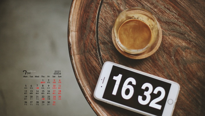 July 2021 ins style still life desktop calendar wallpaper