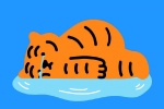 Cute hand-painted tiger mobile wallpaper