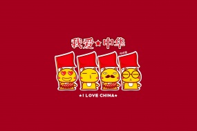 National Day creative cartoon pictures desktop wallpaper