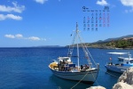 September 2021 island scenery desktop calendar wallpaper