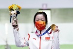 Pictures of Chinese shooting athlete Yang Qian