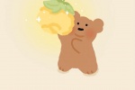 Cute cute bear cartoon mobile wallpaper