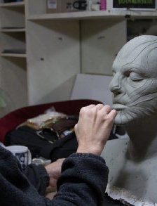 Behind-the-scenes photos of Marvel's Skrull special effects makeup