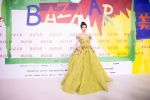 Angelababy sexy photo in yellow and green carved dress