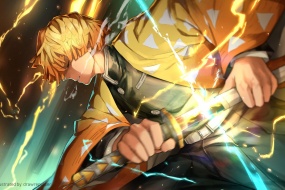 鬼滅之刃我妻善逸角色電腦壁紙