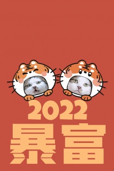 2022猫咪暴富手机壁纸