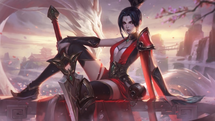 League of Legends Riven Sword Fairy original painting computer wallpaper