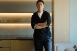 Han Geng handsome photo pictures in black jacket
