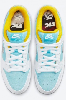 Partial details of Nike SBDunk bathhouse color matching