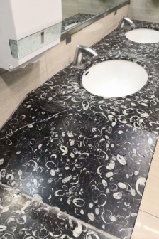 貴陽機場廁所化石洗手台細節圖